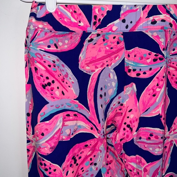 Lilly Pulitzer Pink and Blue zebra Floral Pants - Picture 10 of 13
